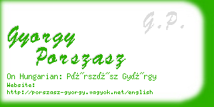 gyorgy porszasz business card